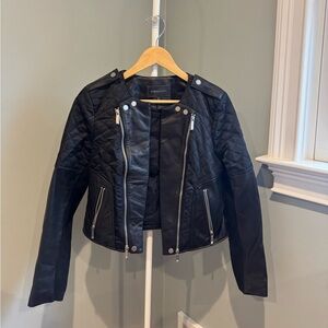 Black Quilted Leather Jacket